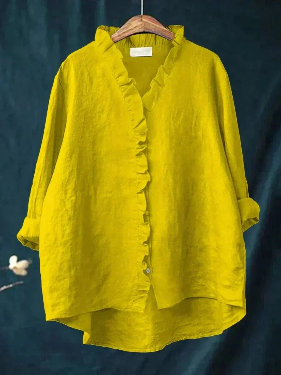 Ava | Elegant Breezy Summer Blouse – Yellow | The Bellemont Sisters Australia