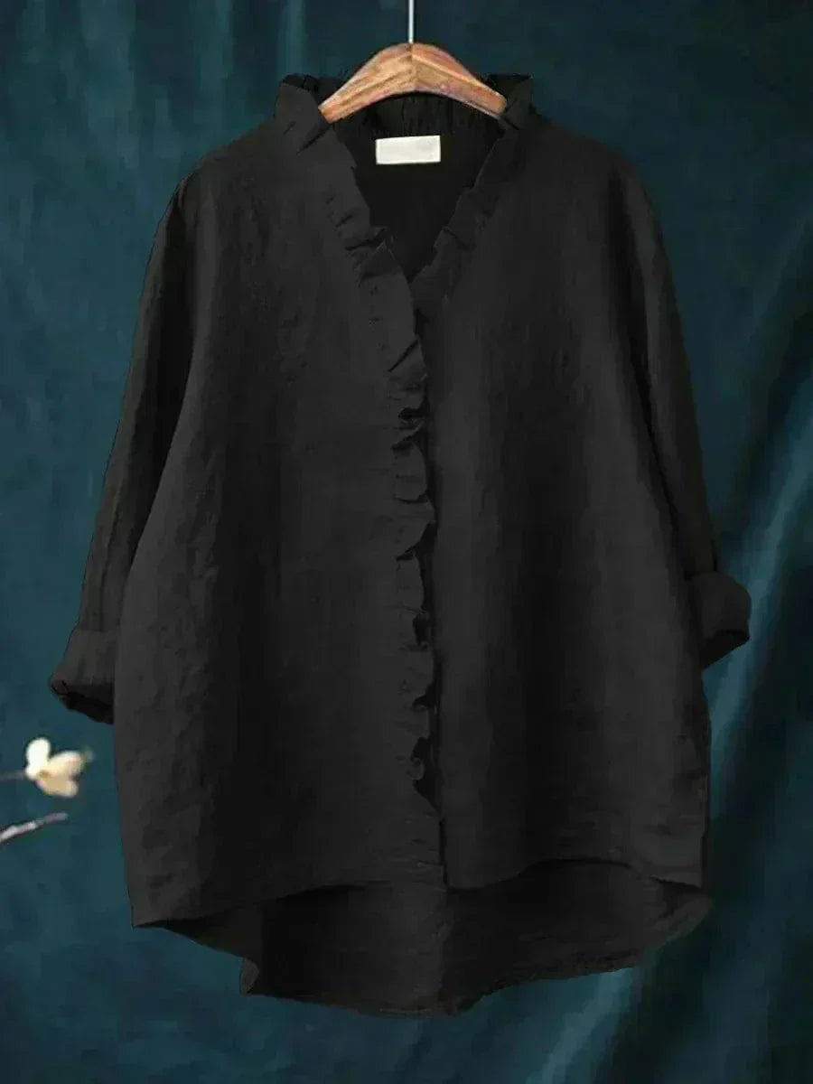 Ava | Elegant Breezy Summer Blouse – Black | The Bellemont Sisters Australia