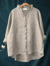 Ava | Elegant Breezy Summer Blouse – Gray | The Bellemont Sisters Australia