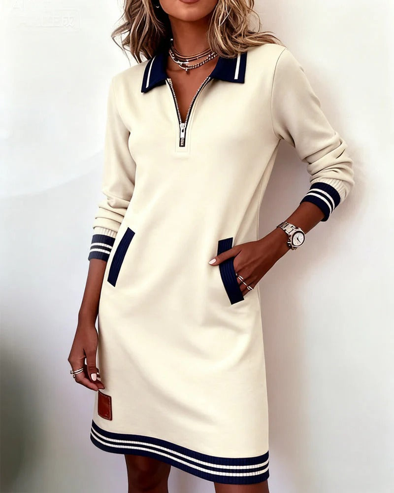 Sophie | Chic Long Sleeve Cotton Dress – White | The Bellemont Sisters Australia