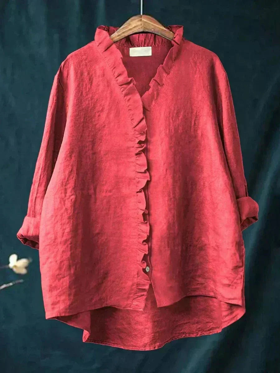 Ava | Elegant Breezy Summer Blouse – Red | The Bellemont Sisters Australia