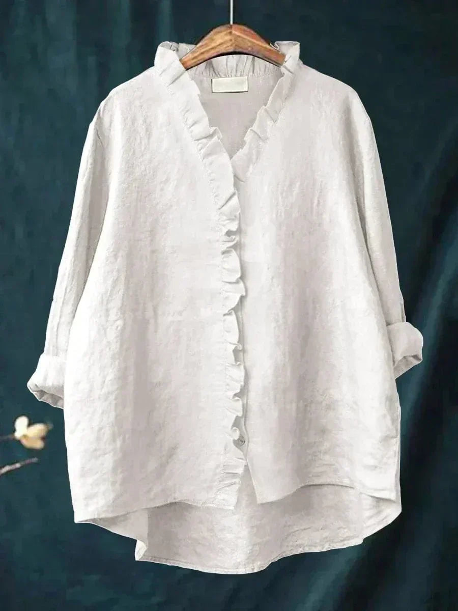 Ava | Elegant Breezy Summer Blouse – White | The Bellemont Sisters Australia