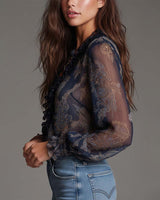 Demi | Zip Ruffled Retro Blouse | The Bellemont Sisters Australia