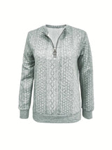 Freya | Women’s Elegant Spring Half-Zip Top – Grey | The Bellemont Sisters Australia