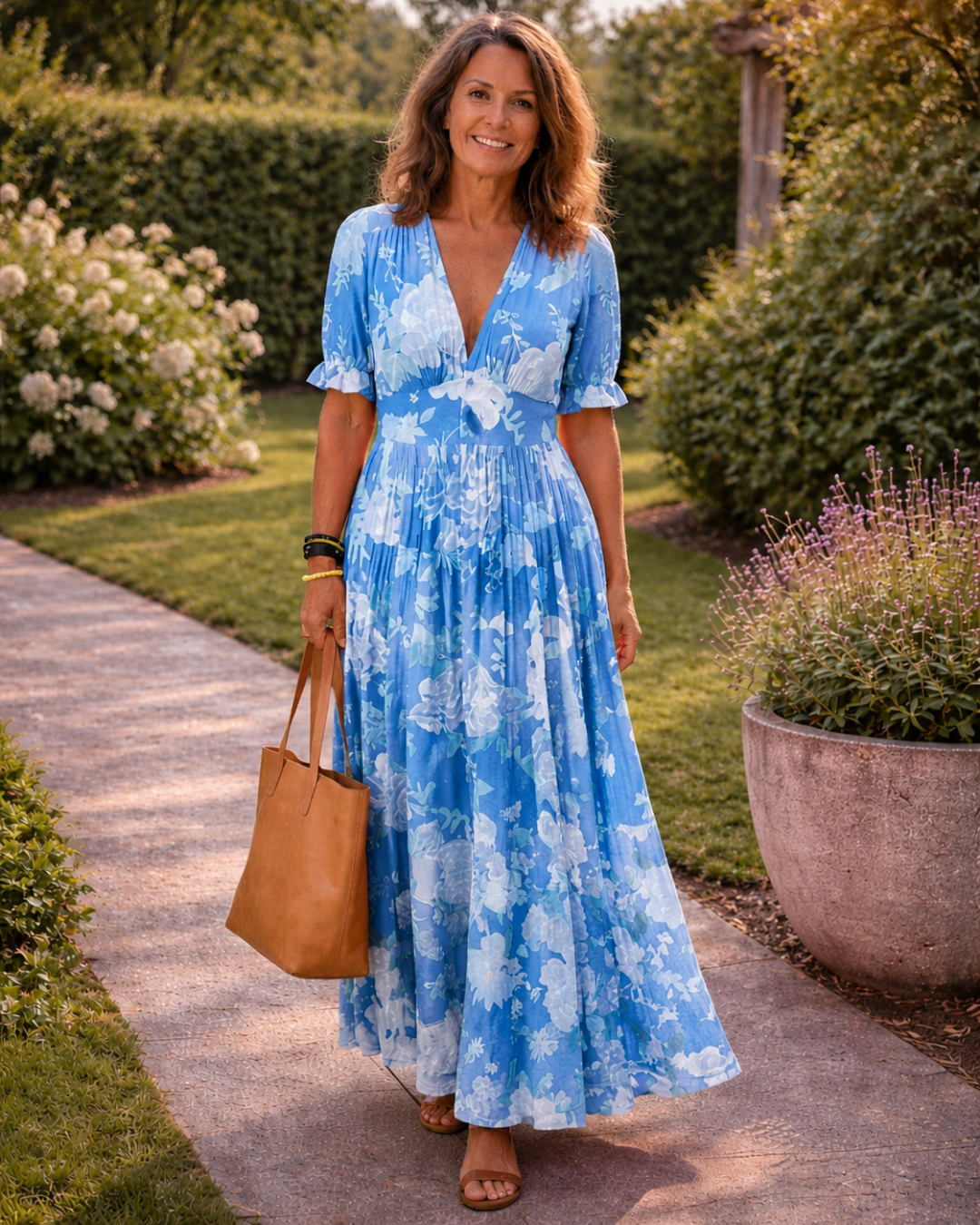 Ione | Short Sleeve V Neck Floral Midi Dress | The Bellemont Sisters Australia