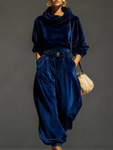 Scarlett | Loose Velour Set – Blue | The Bellemont Sisters Australia