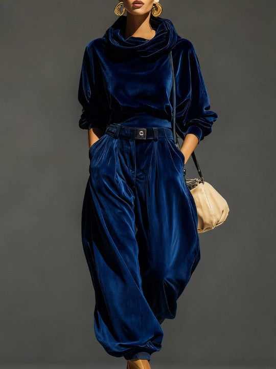 Scarlett | Loose Velour Set – Blue | The Bellemont Sisters Australia