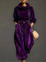 Scarlett | Loose Velour Set – Purple | The Bellemont Sisters Australia