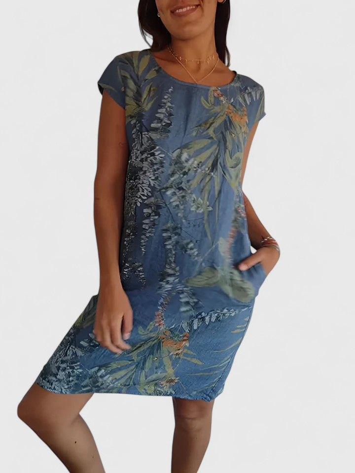 Vianna | Comfortable Summer Dress – Blue | The Bellemont Sisters Australia