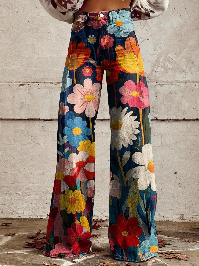 Léna - Floral Wide Pants – Multicolor | The Bellemont Sisters Australia