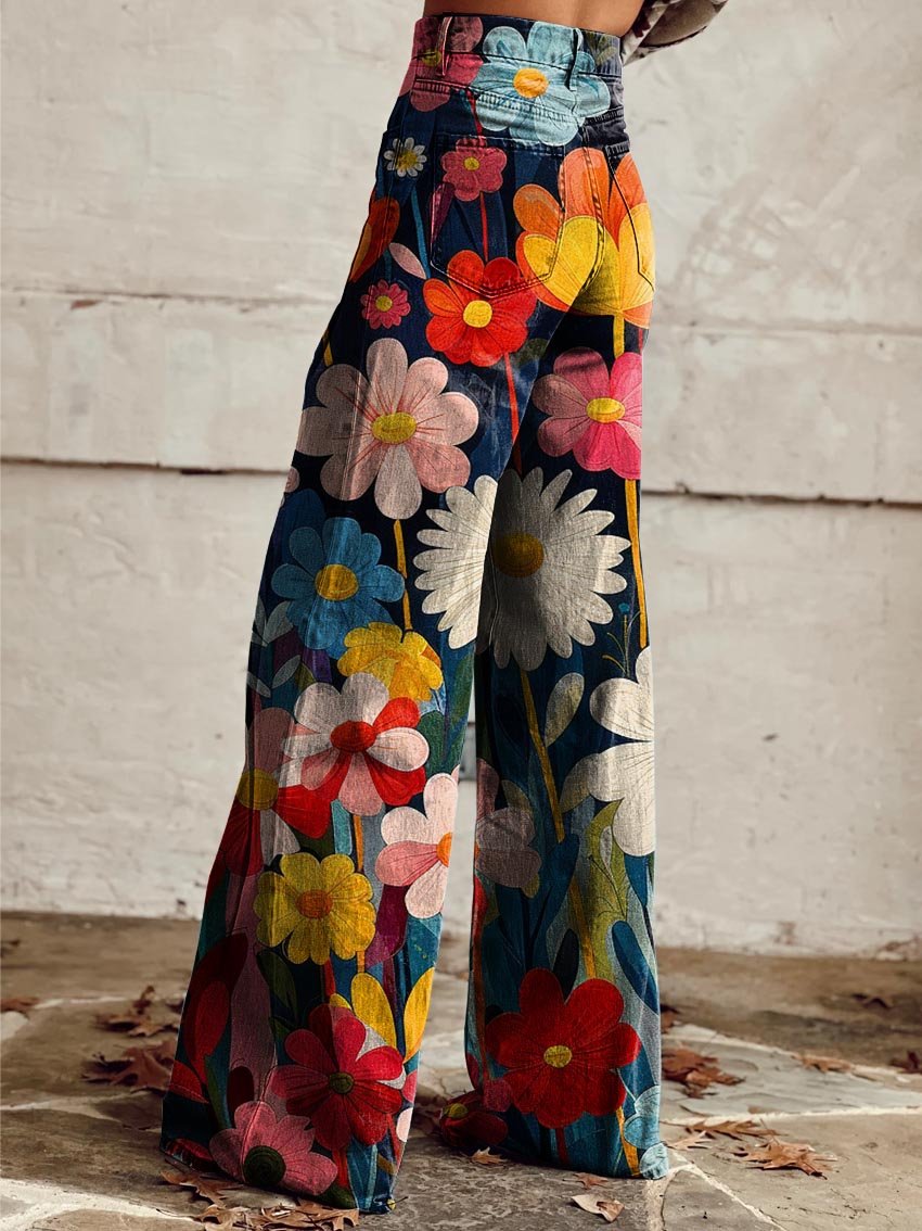 Léna - Floral Wide Pants | The Bellemont Sisters Australia