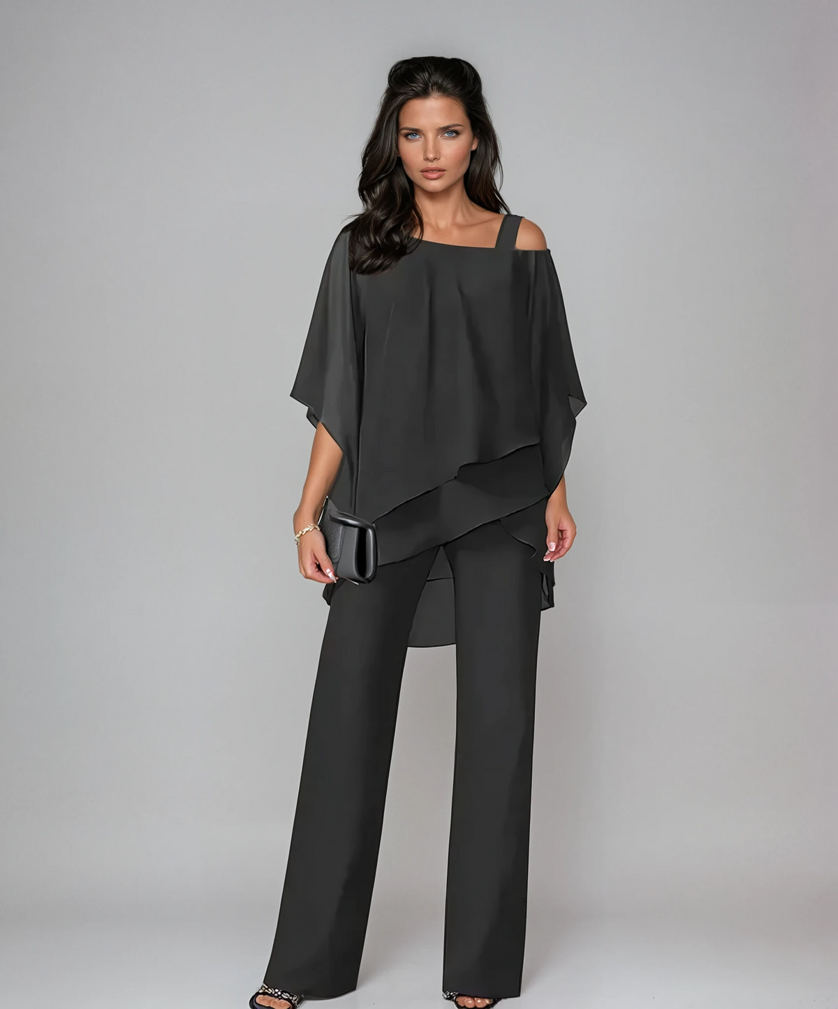 Mariella™ Two-Piece Layered Set – Black | The Bellemont Sisters Australia