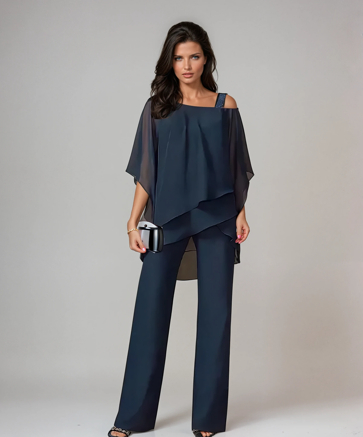 Mariella™ Two-Piece Layered Set – Navy Blue | The Bellemont Sisters Australia