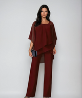 Mariella™ Two-Piece Layered Set – Red | The Bellemont Sisters Australia