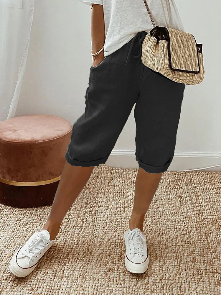 Ophelia - Relaxed Summer Shorts – Black | The Bellemont Sisters Australia