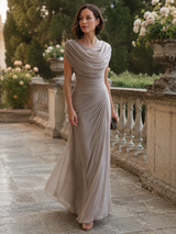 Katy | Draped Cowl-Neck Ruched Maxi Dress | The Bellemont Sisters Australia
