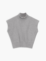 Michelle | Women's Mock Neck Short Sleeve Casual Top – Light Grey | The Bellemont Sisters Australia