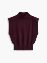 Michelle | Women's Mock Neck Short Sleeve Casual Top – Burgundy | The Bellemont Sisters Australia