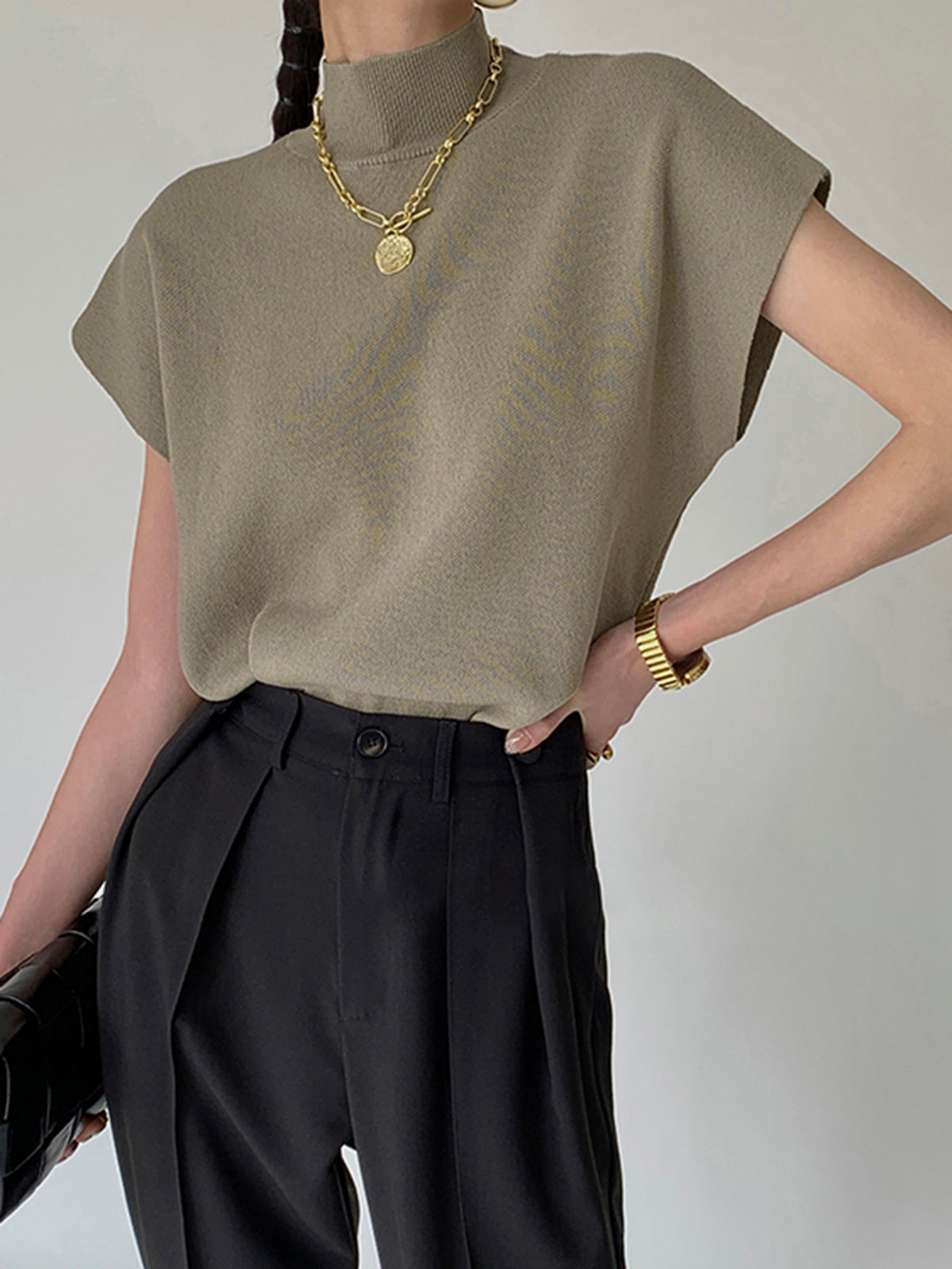 Michelle | Women's Mock Neck Short Sleeve Casual Top | The Bellemont Sisters Australia