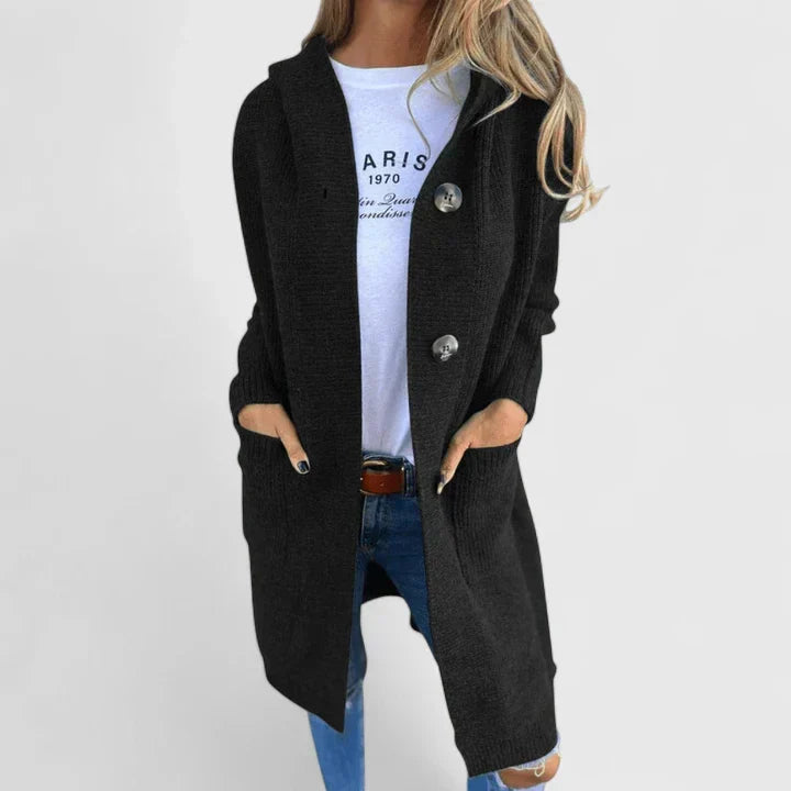 Dia | Elegant Cardigan – Black | The Bellemont Sisters Australia