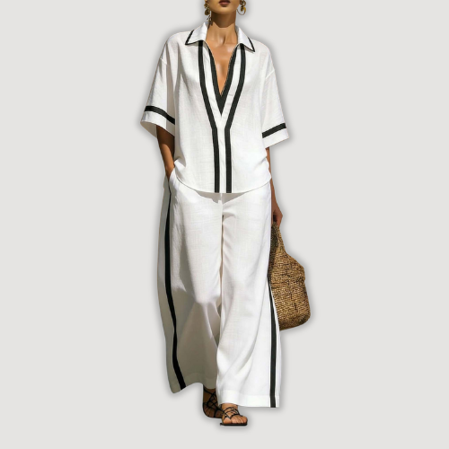 Teodori - Two Piece Coordinated Set – White | The Bellemont Sisters Australia