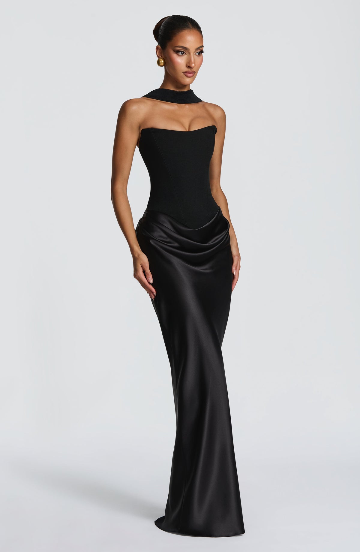 Noelle | Women's Evening Satin Cowl Neck Maxi Dress | The Bellemont Sisters Australia