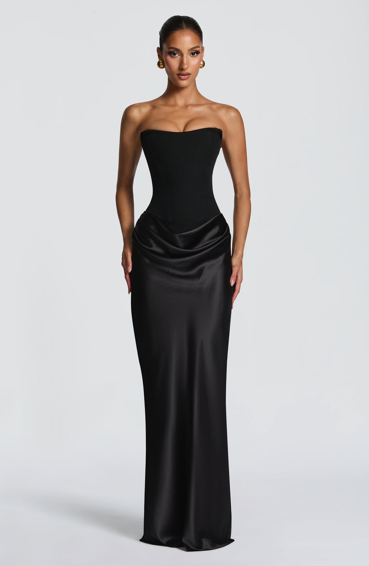 Noelle | Women's Evening Satin Cowl Neck Maxi Dress | The Bellemont Sisters Australia