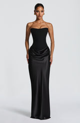Noelle | Women's Evening Satin Cowl Neck Maxi Dress | The Bellemont Sisters Australia