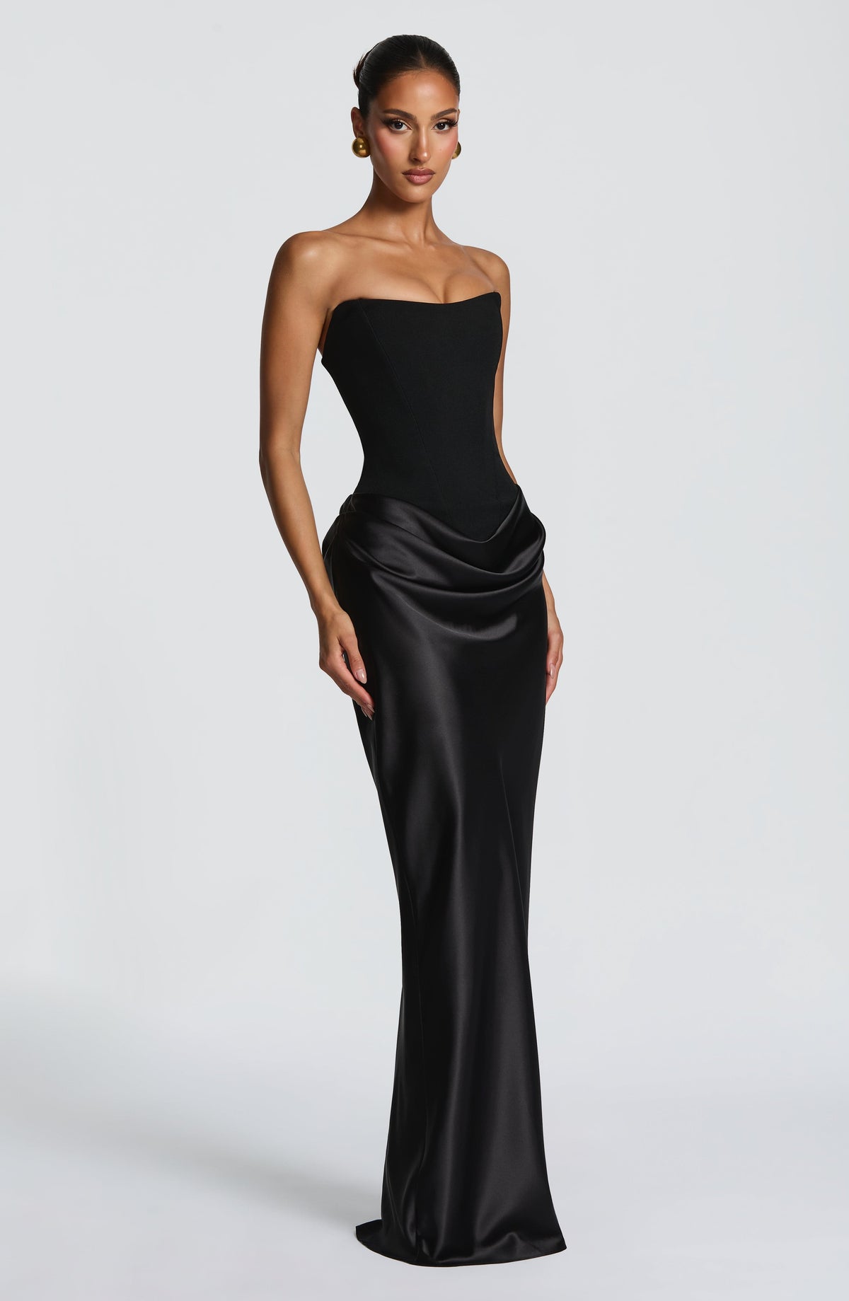 Noelle | Women's Evening Satin Cowl Neck Maxi Dress | The Bellemont Sisters Australia