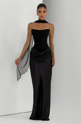 Noelle | Women's Evening Satin Cowl Neck Maxi Dress | The Bellemont Sisters Australia