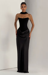 Noelle | Women's Evening Satin Cowl Neck Maxi Dress | The Bellemont Sisters Australia