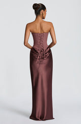 Noelle | Women's Evening Satin Cowl Neck Maxi Dress | The Bellemont Sisters Australia
