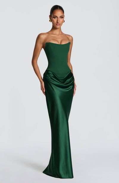 Noelle | Women's Evening Satin Cowl Neck Maxi Dress | The Bellemont Sisters Australia