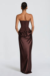 Noelle | Women's Evening Satin Cowl Neck Maxi Dress | The Bellemont Sisters Australia