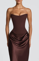 Noelle | Women's Evening Satin Cowl Neck Maxi Dress | The Bellemont Sisters Australia