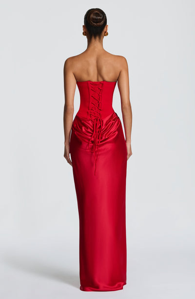 Noelle | Women's Evening Satin Cowl Neck Maxi Dress | The Bellemont Sisters Australia