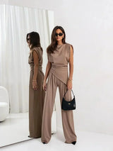 Diann™ Elegant Two-Piece Set – Brown | The Bellemont Sisters Australia