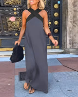 Quirine™ | Wrap-Front Maxi Dress – Gray | The Bellemont Sisters Australia