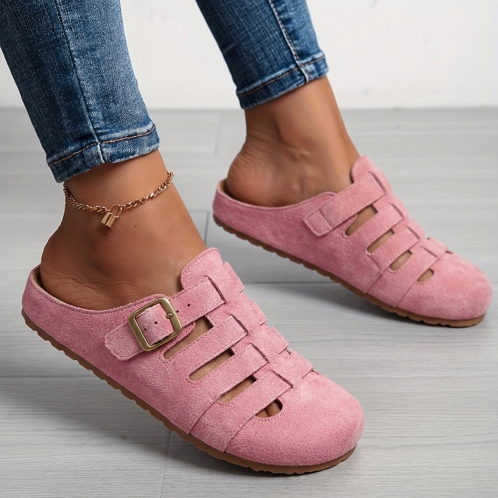 Nathalie | Comfort Slip-On Mule Sandals – Pink | The Bellemont Sisters Australia