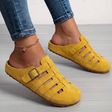Nathalie | Comfort Slip-On Mule Sandals – Yellow | The Bellemont Sisters Australia
