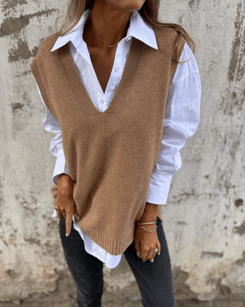 Vyn | Elegant Vest – Brown | The Bellemont Sisters Australia