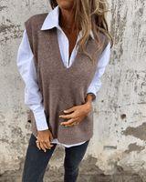 Vyn | Elegant Vest – Gray/Brown | The Bellemont Sisters Australia