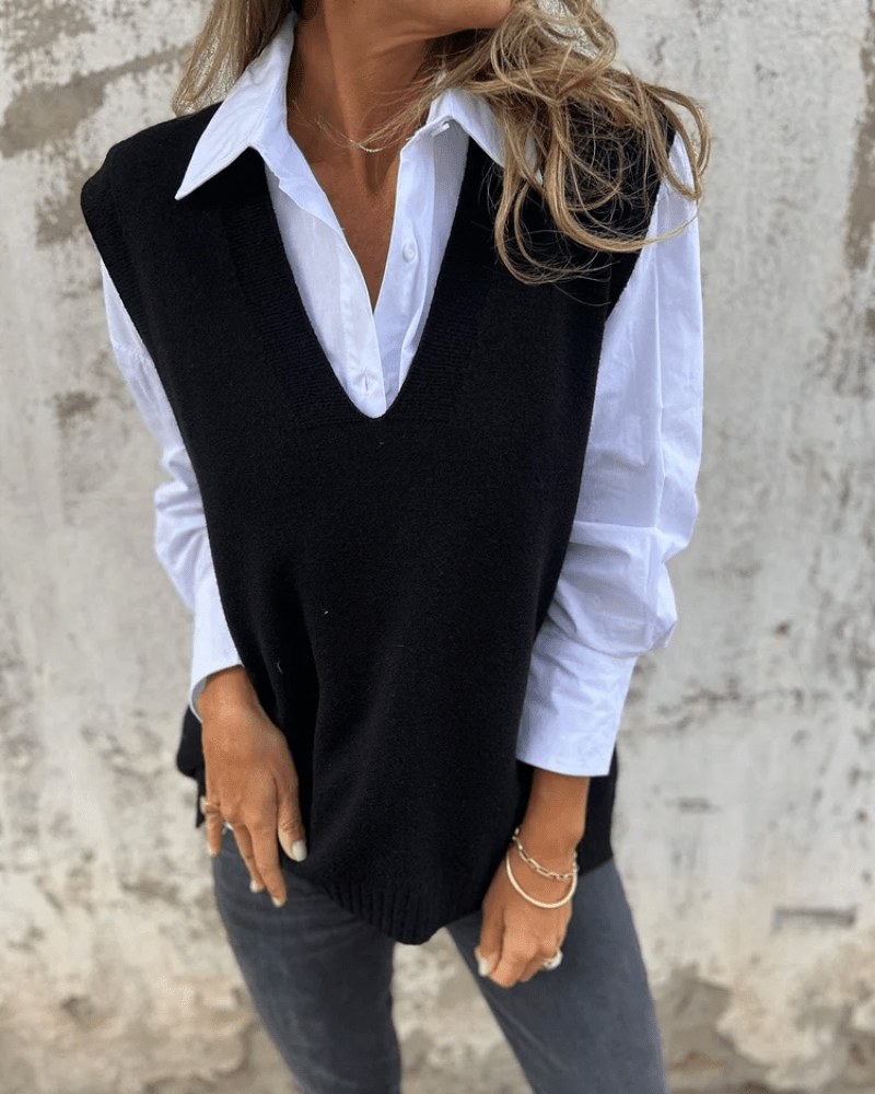 Vyn | Elegant Vest – Black | The Bellemont Sisters Australia
