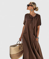 Antonina | Elegant Dress – Brown | The Bellemont Sisters Australia