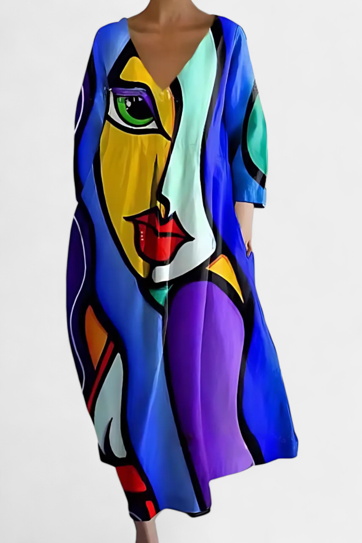 Isalinde | Comfortable V-Neck Dress – Purple | The Bellemont Sisters Australia