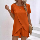 AMALIA™ – Elegant Summer Co-ord Lounge Set – Orange | The Bellemont Sisters Australia