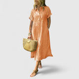 Amara | Comfortable Dress – Coral | The Bellemont Sisters Australia