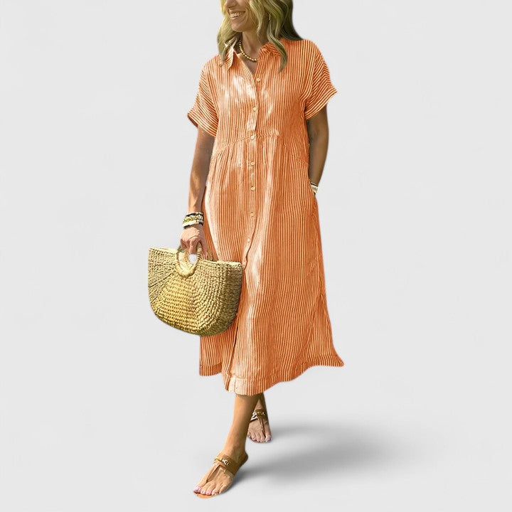 Amara | Comfortable Dress – Coral | The Bellemont Sisters Australia