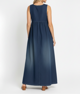 Miranda - Vintage Washed Soft Cotton Feel Denim Maxi Dress | The Bellemont Sisters Australia