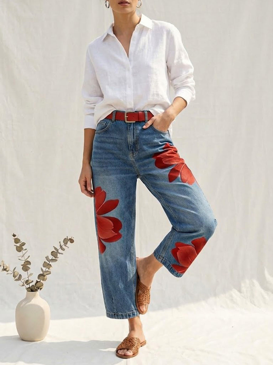 Sophia - Elegant Floral Pants | The Bellemont Sisters Australia